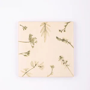 handmade tiles with meadow flowers