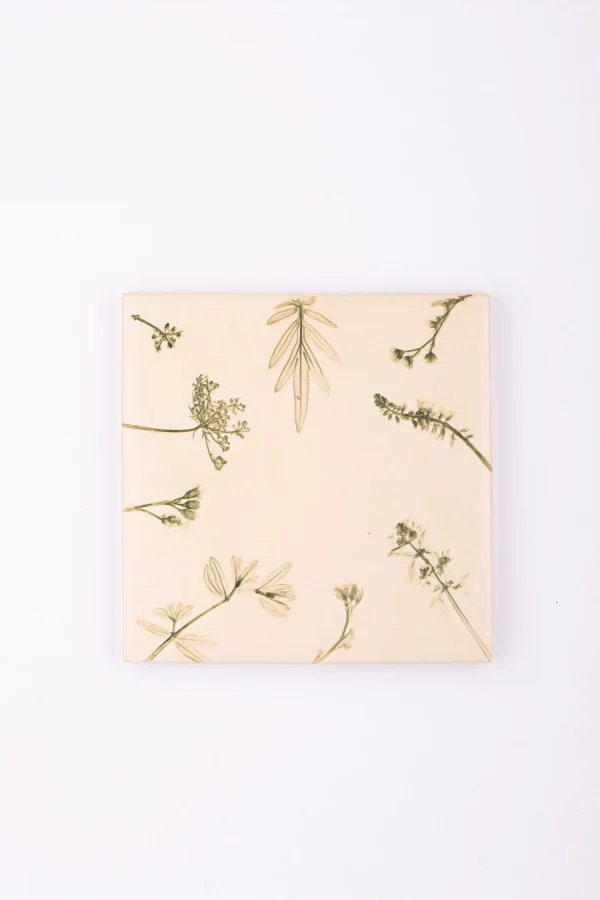 handmade tiles with meadow flowers