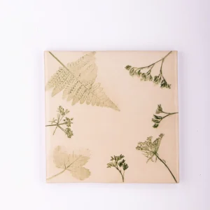 Wall art with green flowers