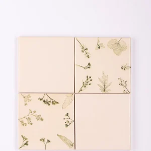 handmade tile set with flowers