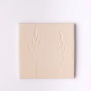 handmade wall tile with grasses