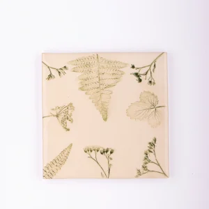 tiles with green flowers